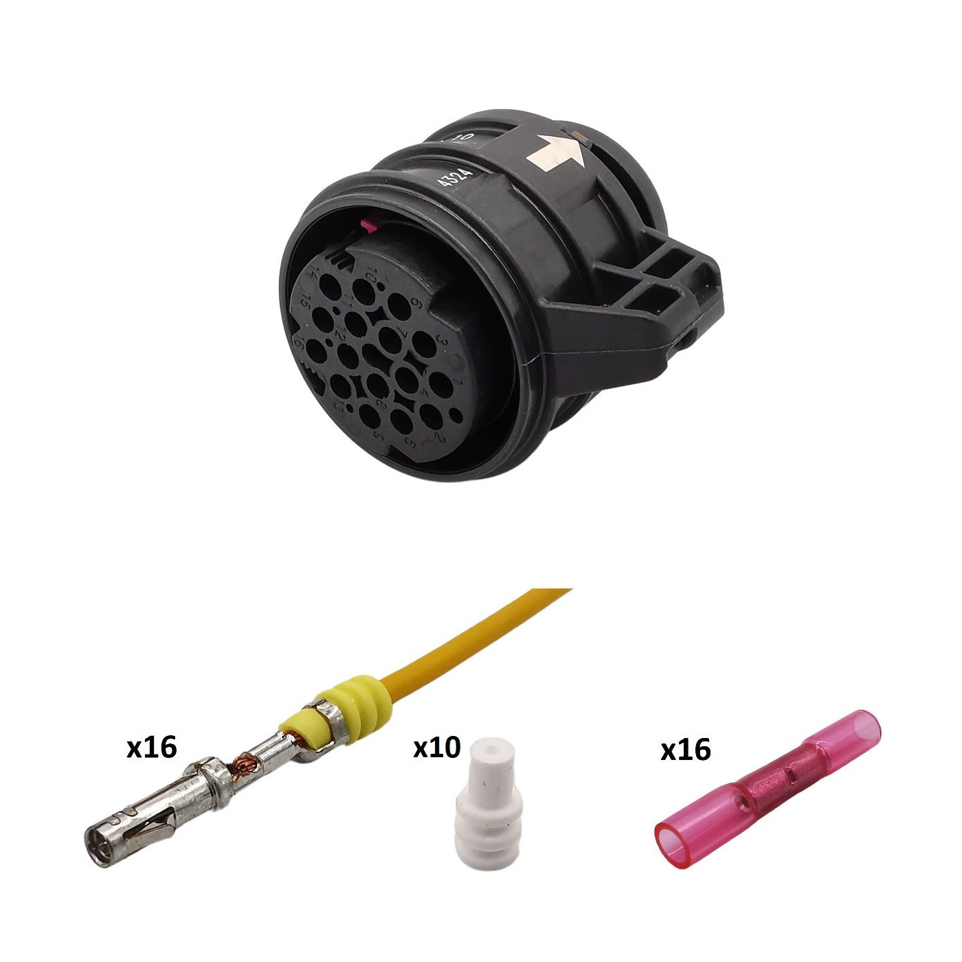 Zestaw naprawczy wiązki skrzyni biegów DSG, wtyczka 3D0973993 16PIN Zestaw naprawczy wiązki skrzyni biegów DSG, wtyczka 3D0973993 16PIN