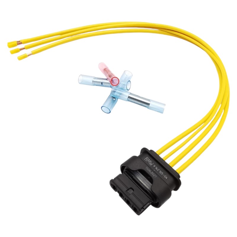 BMW 4-pin front wiper motor connector with wires 9142105 BMW 4-pin front wiper motor connector with wires 9142105